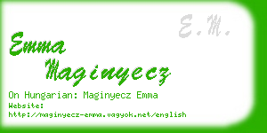 emma maginyecz business card